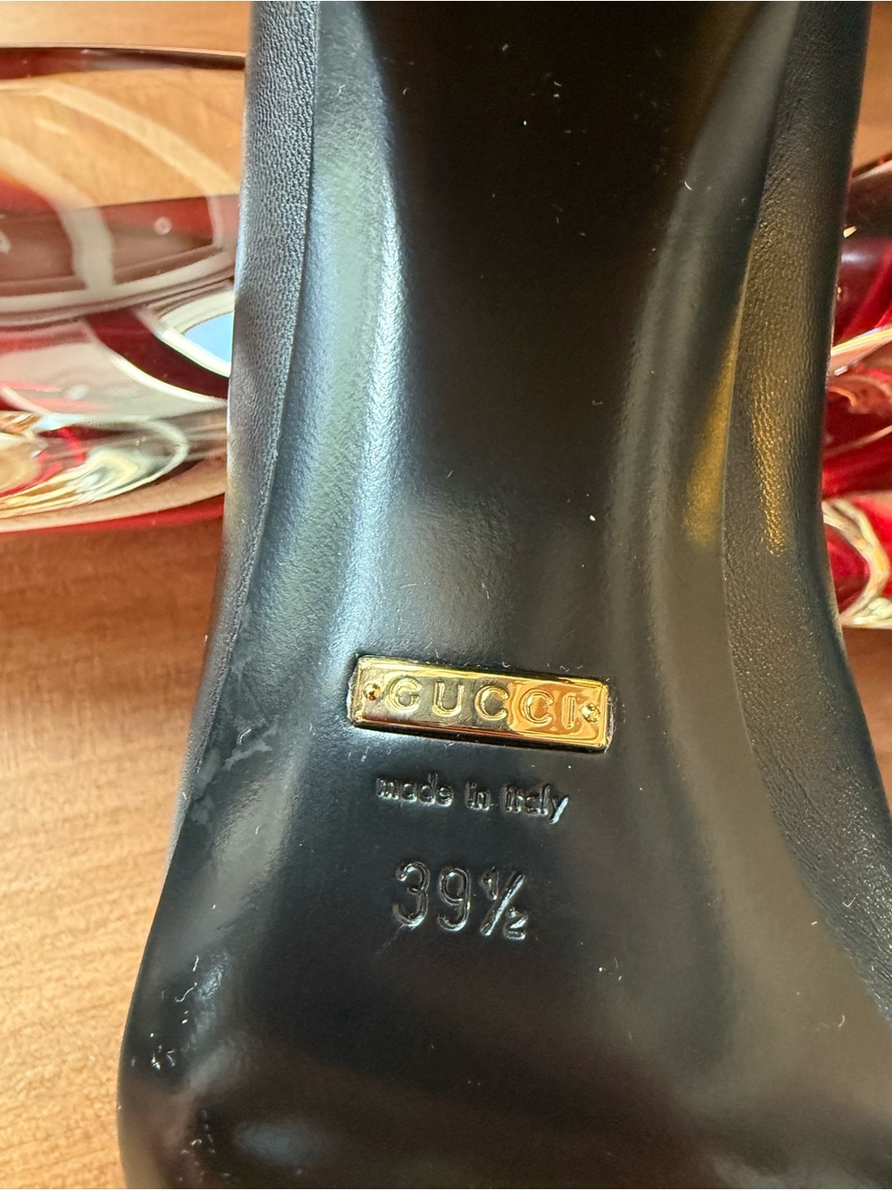 Gucci Black Leather Horsebit Block Heels - Picture 7 of 8